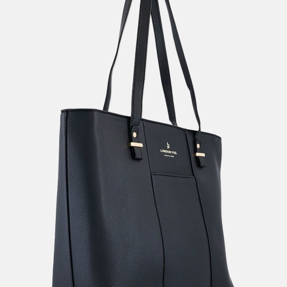 London Fog Elegant Black Tote - Picture 2 of 5